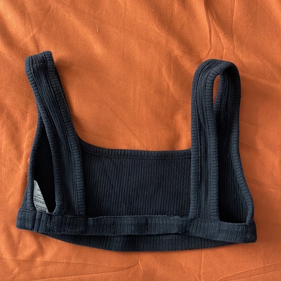 Black ribbed mini bra crop top - Picture 4 of 5